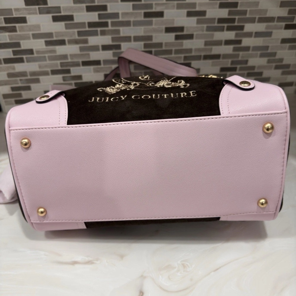 Juicy Couture Classic Juicy Lovers Club Daydreamer Tote Viral Y2K Pink Bow - Picture 4 of 5